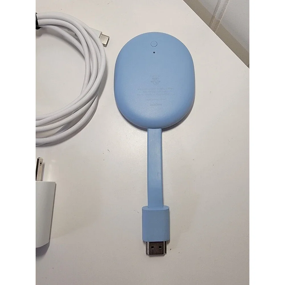 Google Chromecast Media Streamer 4K With Google TV Sky Blue & Remote GZRNL